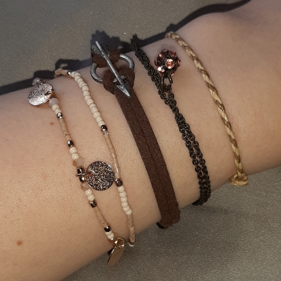 Set of 5 boho vintage bracelets - Picture 2 of 4